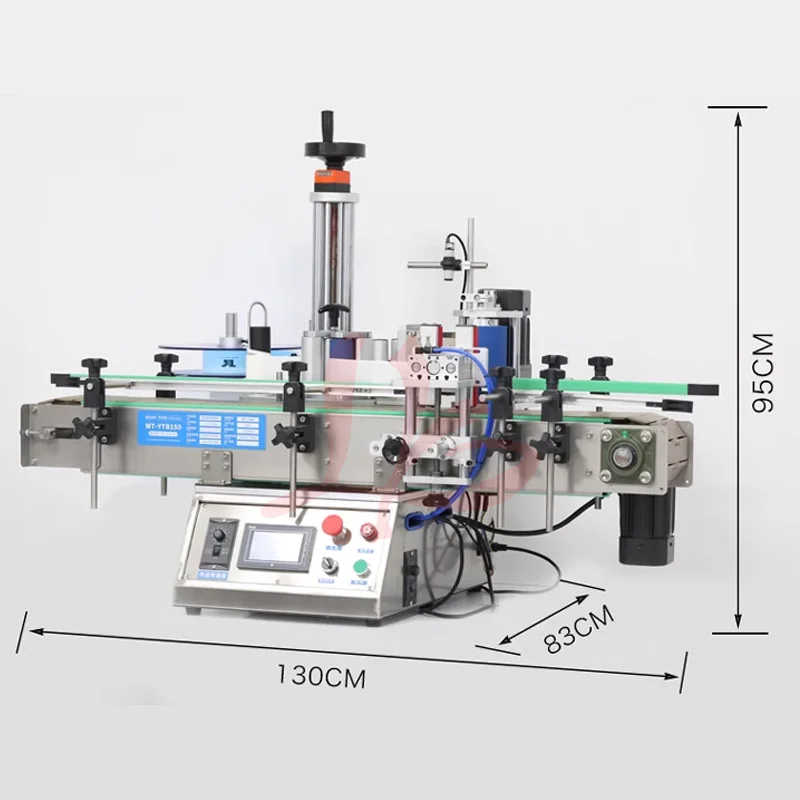 Automatic Self-adhesive Round Bottle Labeling Machine with conveyor belt Printing Labels On  Bottles  Adjustable Speed 360W