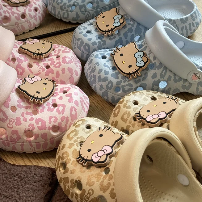 Leopard Print Cartoon Summer Cool Slippers Trendy Cute Closed Toe Breathable Anti Slip Wearable Outdoor Practical Beach Slippers view 3