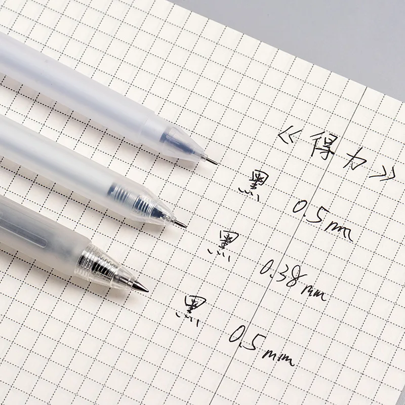 ديلي 12 قطعة قلم جل بسيط 0.5 مللي متر طرف إبرة سوداء قلم حبر جل للكتابة السلسة للطلاب الذين يكتبون القرطاسية المدرسية