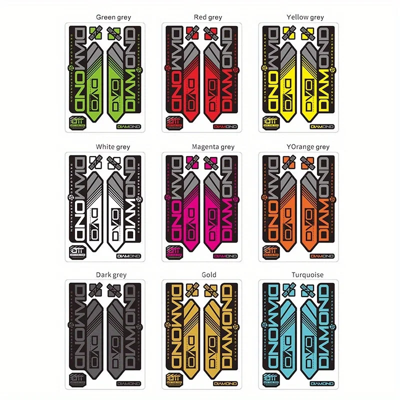 

Waterproof Vinyl Stickers with a strong "DVO" design, black and green color iamond Mountain Bike Fork Rod Stickers