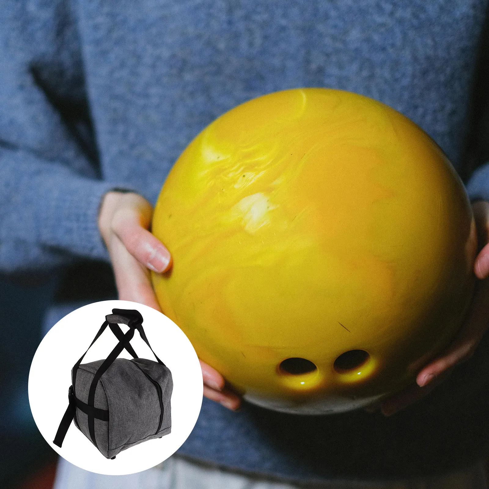 

Single Ball Bowling Bag with Padded Compartment Heavy Duty Handle Portable Mesh Tote for Bowling Accessories on The Go Players