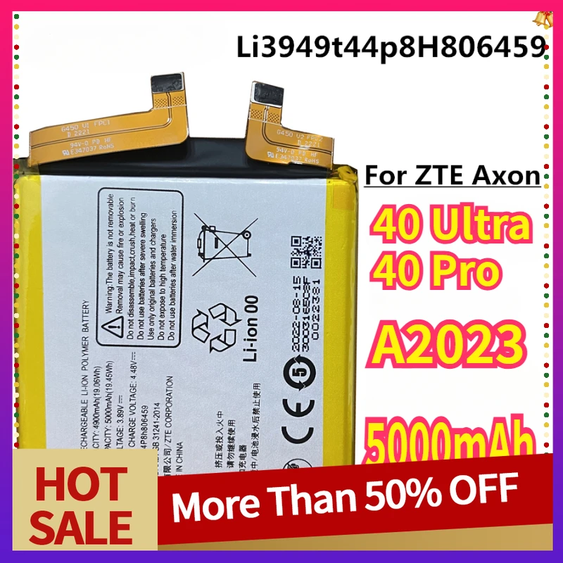 

New Li3949T44P8h806459 5000mAh Battery for ZTE Axon 40 Ultra A2023P / for ZTE Axon40 Pro A2023 Mobile Phone