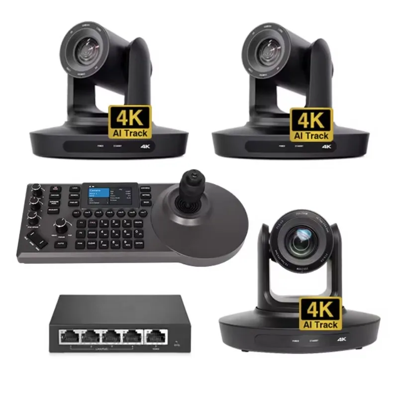 

unique Conference Broadcast Camera Bundle = 3 Pcs 4K 20X PTZ Conference Camera hd Mi Lan Usb Poe AI Track+ RS422 RS232 RJ45 Cont