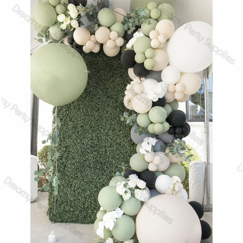 

Balloons Garland Arch Pastel Colored Sage Green Water Nude Birthday Baby Shower Wedding Gender Reveal Christening Baptism Decor