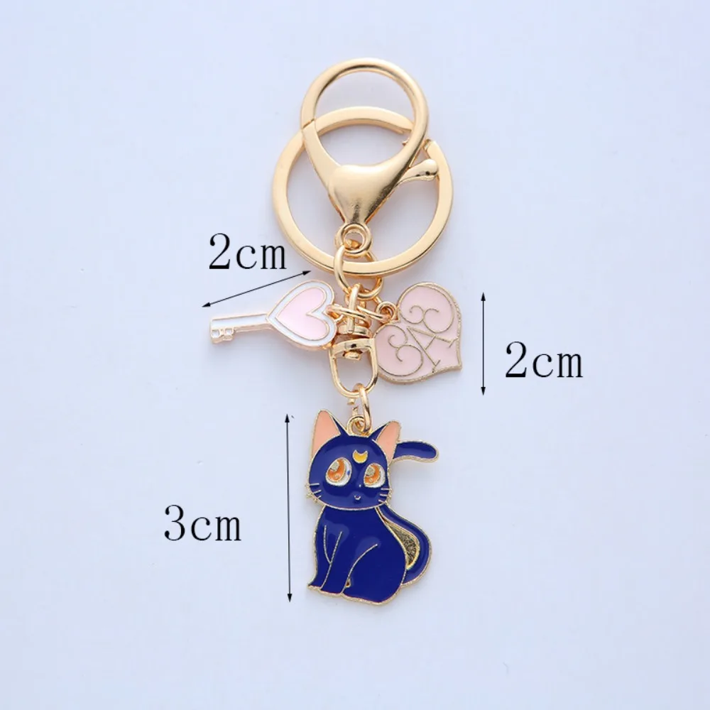 New Sailor Keychain Moon Sweet Cat Girl Car Metal Keychain Creative Cartoon Cute Couple Gift Bag Pendant Female Metal Key Ring view 3