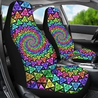 INSTANTARTS Car Seat Protector Colorful Abstract Swirl Pattern 2PCS Front Seat Cover Fit for Auto Truck Van SUV Car Accessories