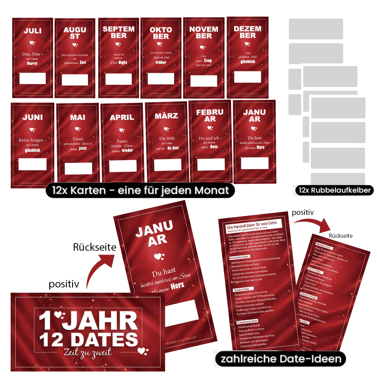 Couples' Date Scratch-Off Cards, Romantic Anniversary Gift Date Cards, Interactive Couple Cards, Gifts for Couples