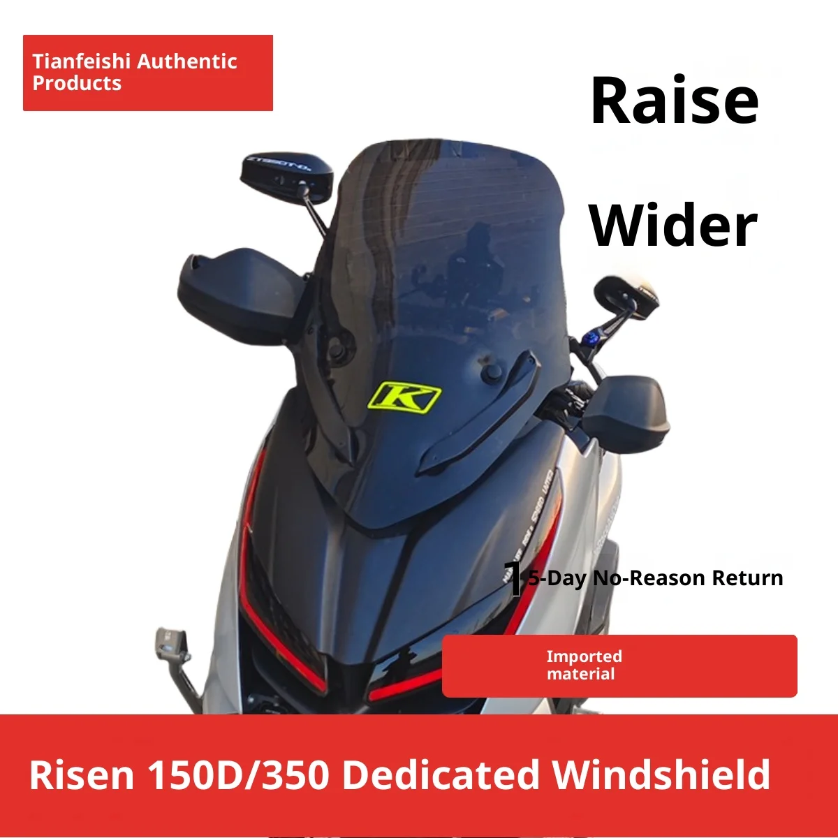【Premium】For Zontes 350D 150D Windshield, Racing Windscreen Modified Accessories, Taller Wind Deflector Shield
