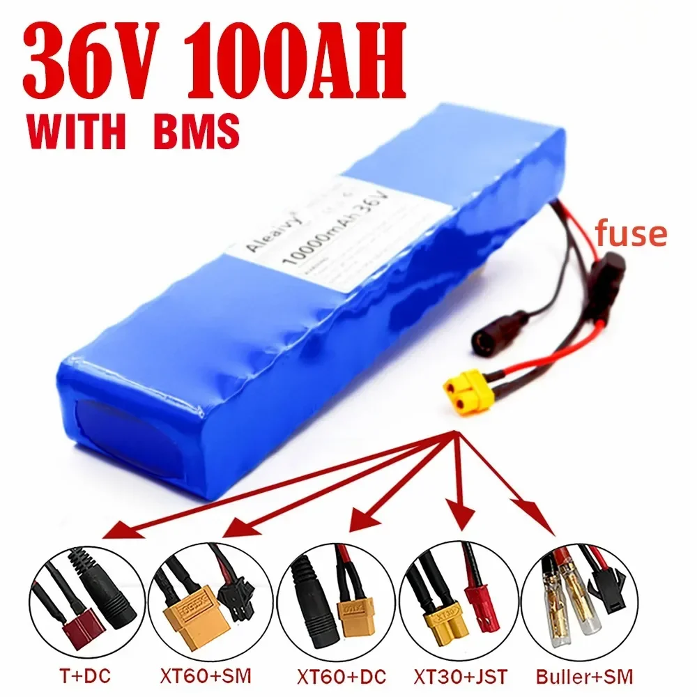 36V 100Ah 18650 Rechargeable Lithium Battery Pack 10S3P 600W 1000W Power Modified Bicycle Scooter Electric Vehicle with BMS