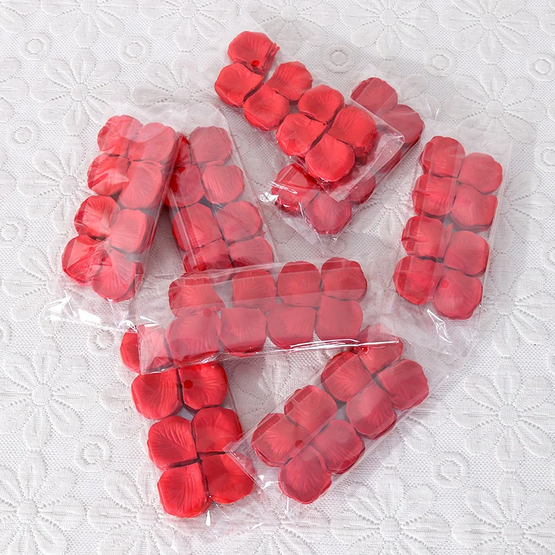 1000Pcs/Bag Red Artifical Rose Petals Romantic Flowers Marriage Silk Petals for Valentine Day Wedding Flower Decoration