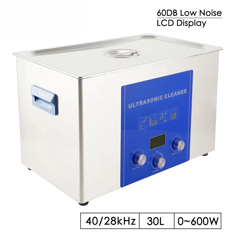 30L Power Adjust Degas Lab Medical Industrial Ultrasonic Cleaner 40kHz Bath Metal Mould DPF Oil Rust Injector Cleaning Machine