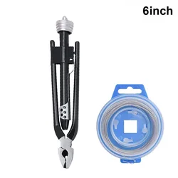 K50 6Inch Aircraft Safety Wire Twisting Pliers Set Lock Twist Twister Tool / 7.5M Roll 0.7Mm Stainless Steel Safety Lock Wire