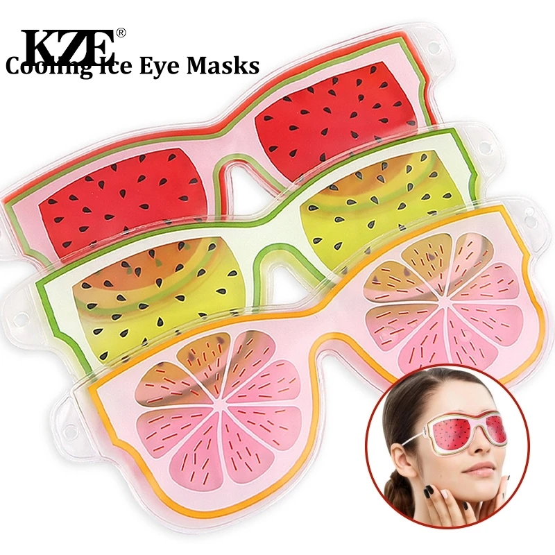 

1pc Fruit ice Compress Eye Mask Fatigue Relieve Remove Black Eye Bags Soft Beauty Sleeping Gel Eye Patch Beauty Tool