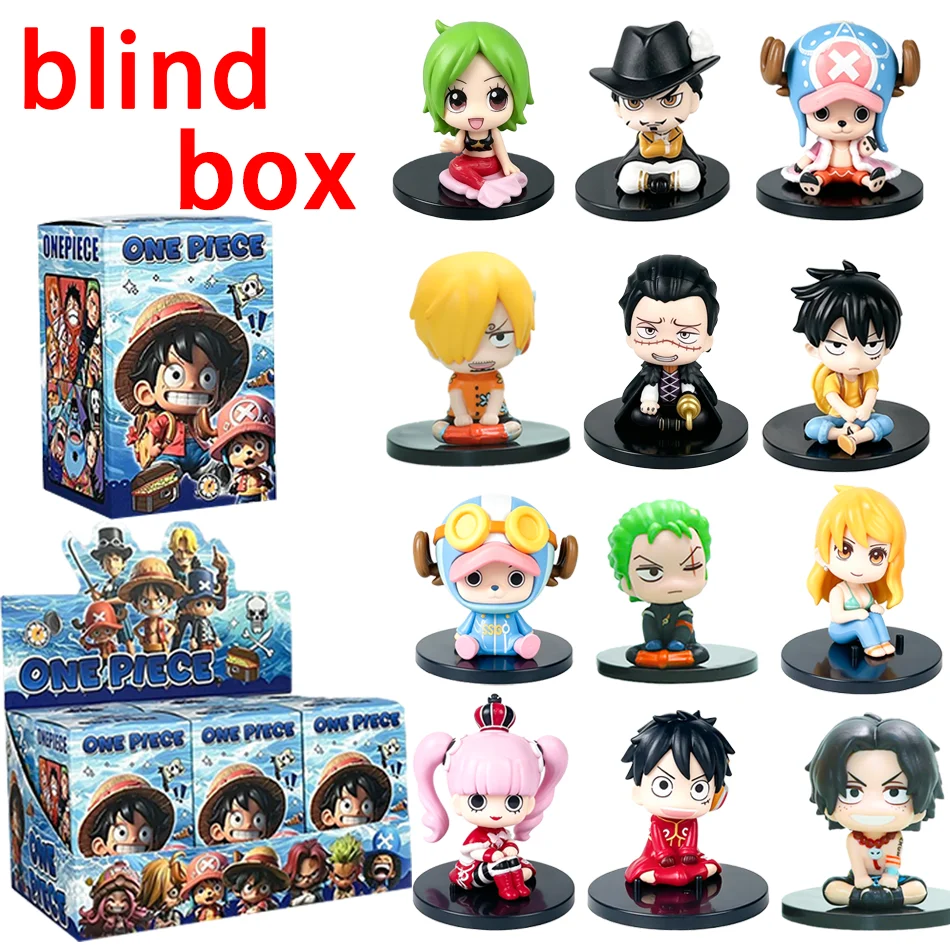 Caja Sorpresa de 1 a 12 Piezas con Figura Coleccionable de Luffy Zoro, Adorno de Escritorio, Regalo Sorpresa para Fanáticos del Anime