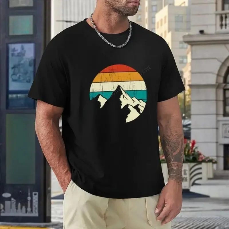 Men's Summer T-irts Mountain Crew Ne Cusizable Hand-Painted Clothing Faionable Casual Wear for Men