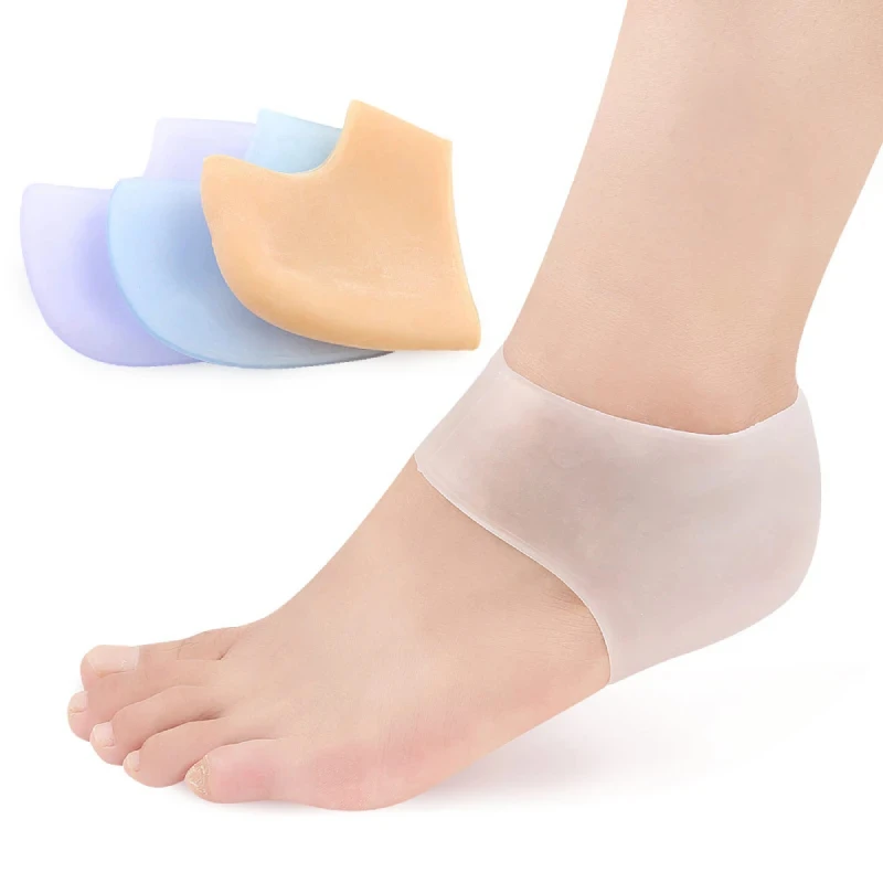 Outil de soin des pieds gercées en silicone, gel hydratant, chaussettes à talons, soins de la peau fissurée, fasciite plantaire, protecteur pédicure, 2 pièces = 1 paire