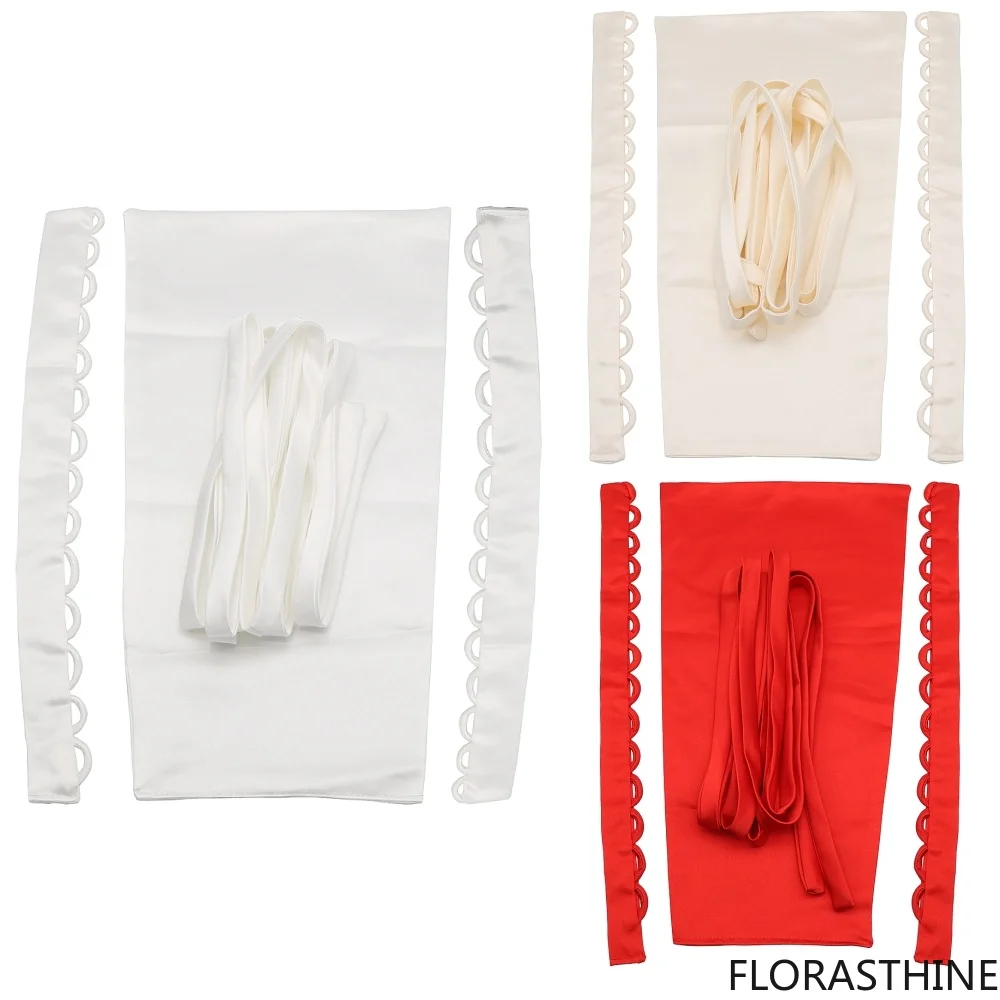 4PCS /Set Wedding Dress Zipper Replacement Adjustable Corset Back Kit Lace-up Ribbon Satin Ties for Evening Gown Bridal Banquet