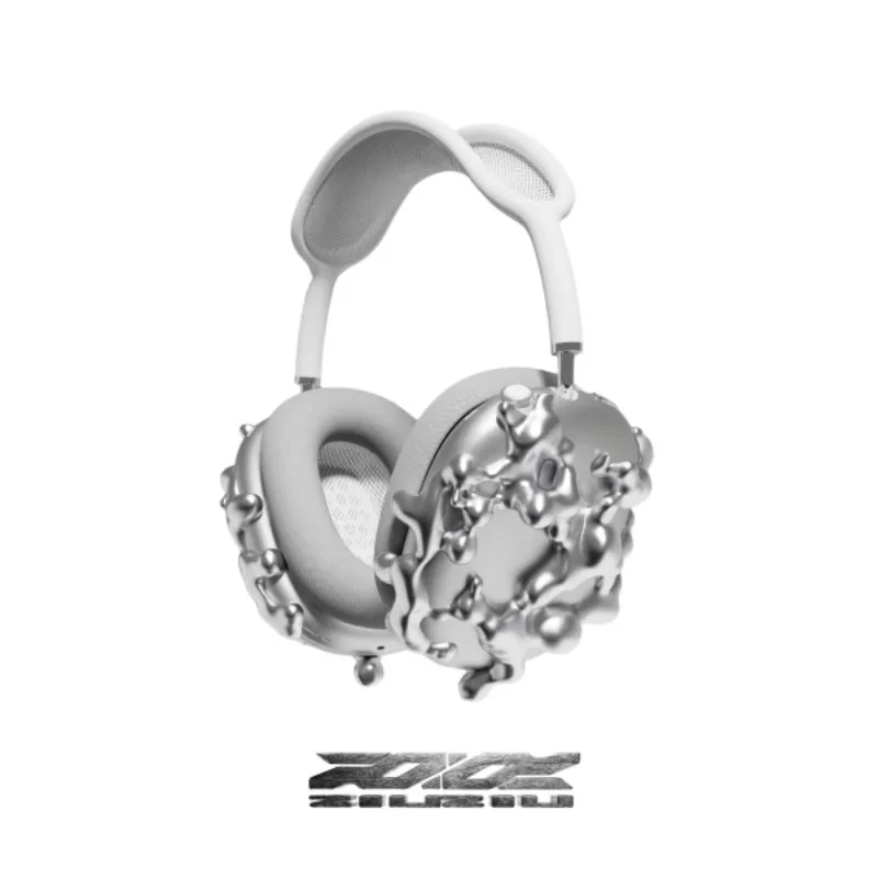 

Mobile Future AirPods Max Headphone Protective Cover Acid Y2K Mirror Plated Bright Silver AirPods Max Earphone Case Cover