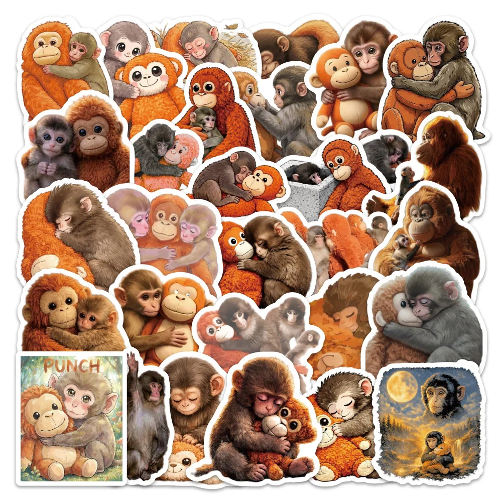 

60Pcs Punch The Monkey Stickers Cartoon Punch Monkey Vinyl Waterproof for Laptop Phone Case Notebook Water Bottle DIY Stickers