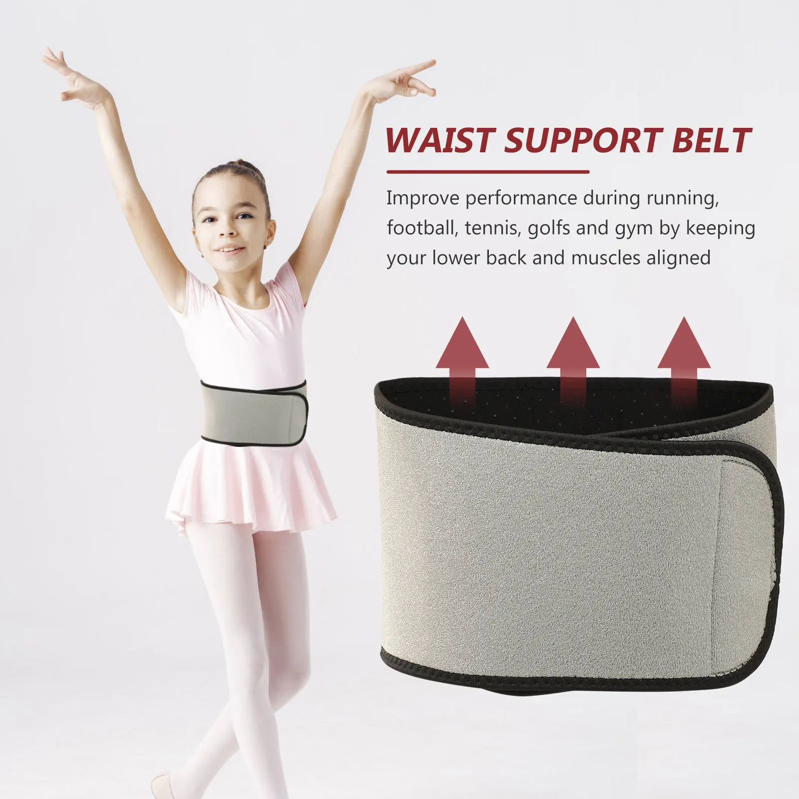 Waist Support Belt Premium Elastic Waist Trimmer Comfortable Back Brace for Sports Running Fitness Lower Back Pain Relief