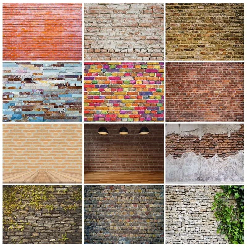 

SHUOZHIKE Vintage Brick Wall Backdrop Thin Cloth Photography Backdrops Photographic Background For Photo Studio Props CAZ-03