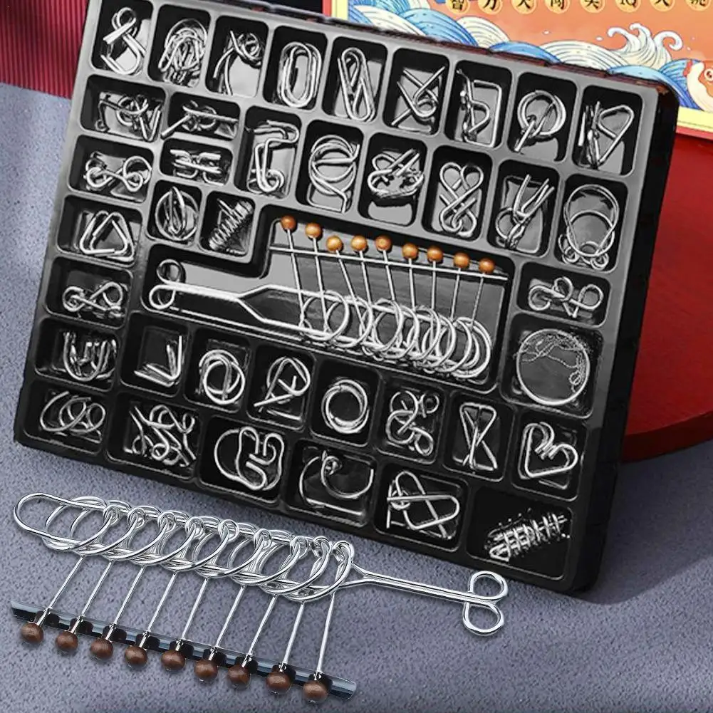 Luban Lock Edukacyjne zabawki intelektualne IQ Toys Metalowe puzzle łamigłówki Metalowe druty Puzzle Magiczna sztuczka Zabawka Odblokuj klucz Blokada