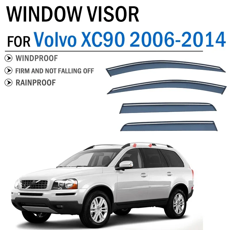 

2008-2014 FOR Volvo XC90 Window Visor Deflector Visors Shade Sun Rain Guard Smoke Cover Shield Awning Trim Car Accessories