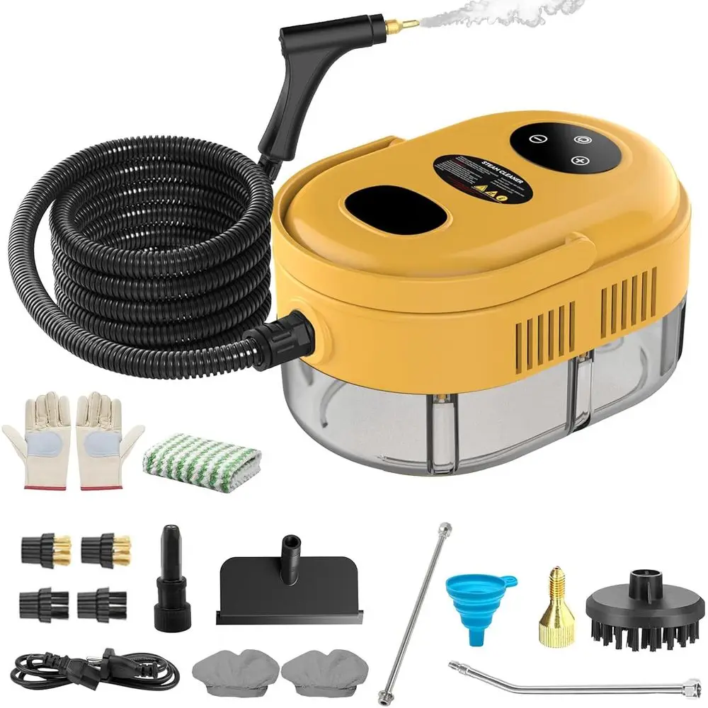 

3-Level Adjustable Handle Steam Cleaner, 10s Heat-Up, 2500W, 41oz Tank for Home & Car Cleaning