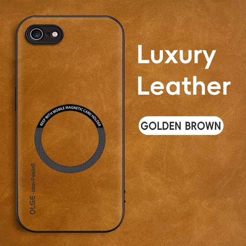 Magnetische Retro-Lederhülle für iPhone 17E Kabellose Lade-Handyhülle für iPhone 16E – Detail 12