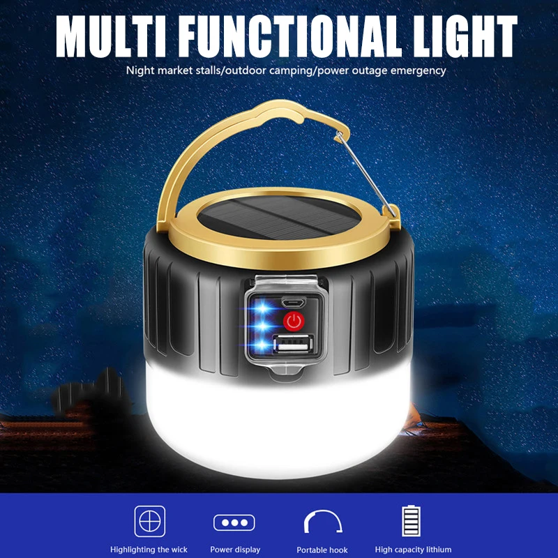 Outdoor LED Solar Charging Remote Control Tent Light Super Bright Home Bubble Light Emergency Light Camping Light Camping Light