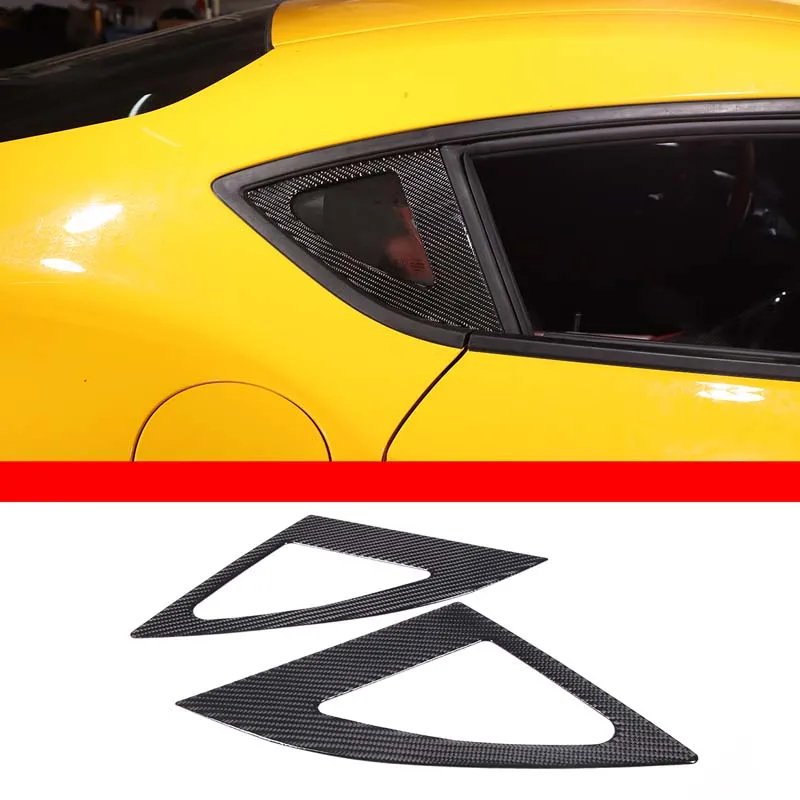 

For 2019-2022 Toyota GR Supra A90 Soft Carbon Fiber Car Styling Car Rear Triangular Glass Decorative Cover Sticker Auto Parts