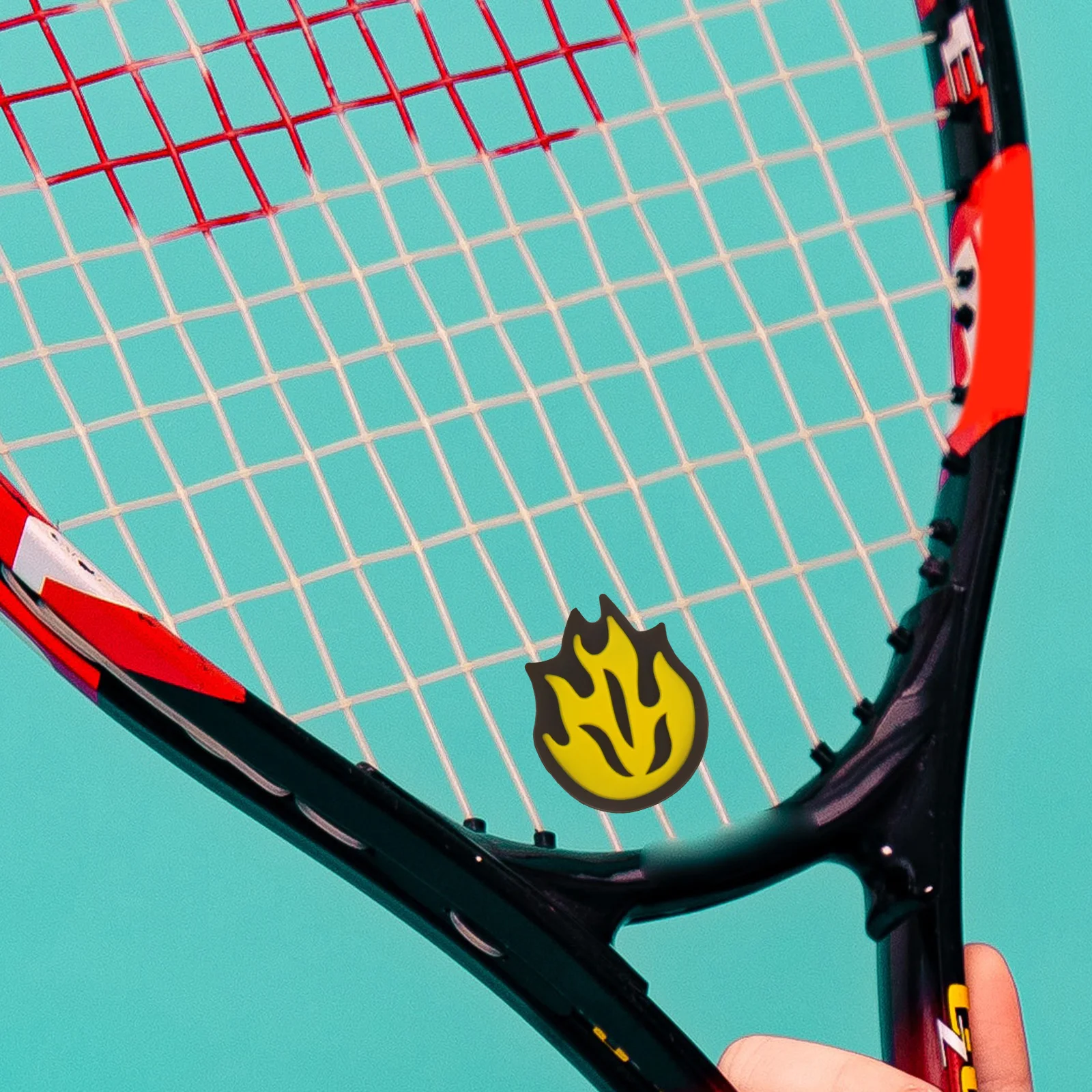 

6Pcs Tennis Racket Vibration Dampener Silicone Fire Shape Shock Absorber Durable Racket Supply Tennis Accessory