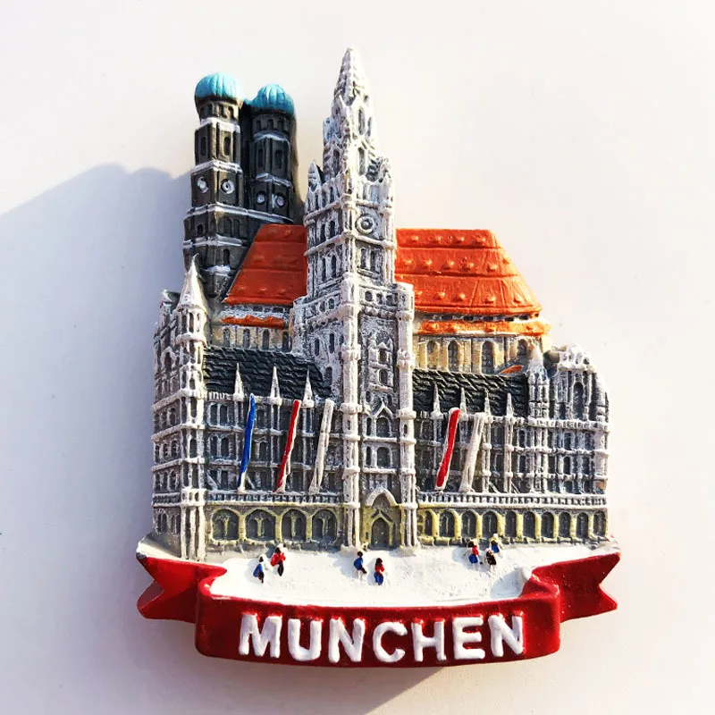 

Munich street view refrigerator magnet, German travel souvenir, office, home kitchen decoration gift