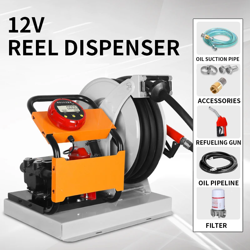 Fuel dispenser 12/24/220V electric oil well pump Diesel vehicle metering and pricing small reel machine
