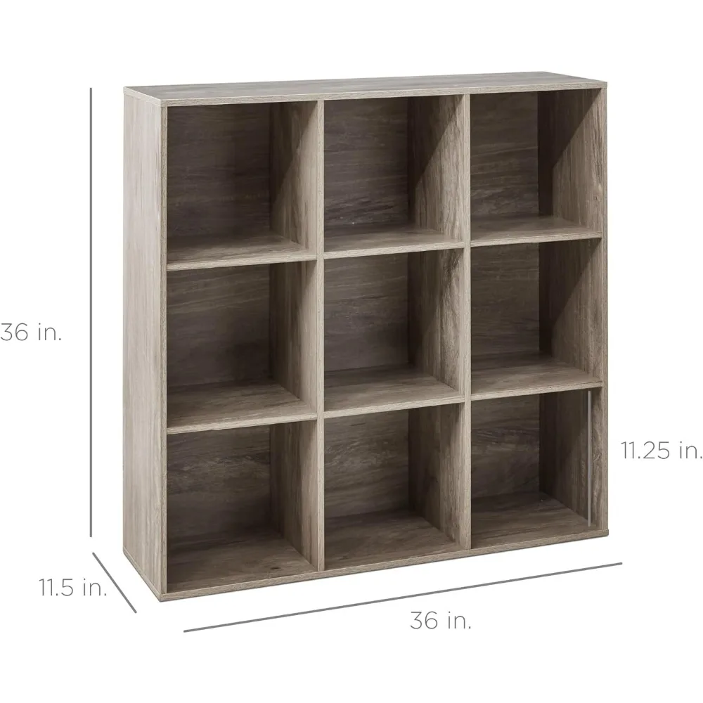 9-Cube Storage Organizer, 11in Shelf Opening, Bookcase, Display Shelf, Customizable w/ 3 Removable Back