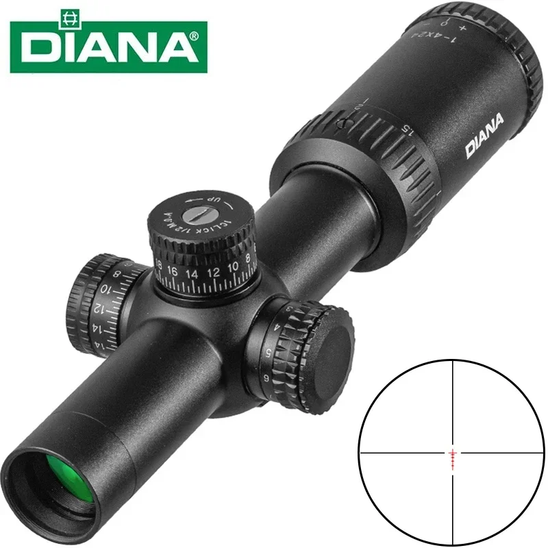 

DIANA 1-4X24 Reticle Tactical Riflescope With Target Turrets Hunting Scopes For Sniper Rifle Optics Sight