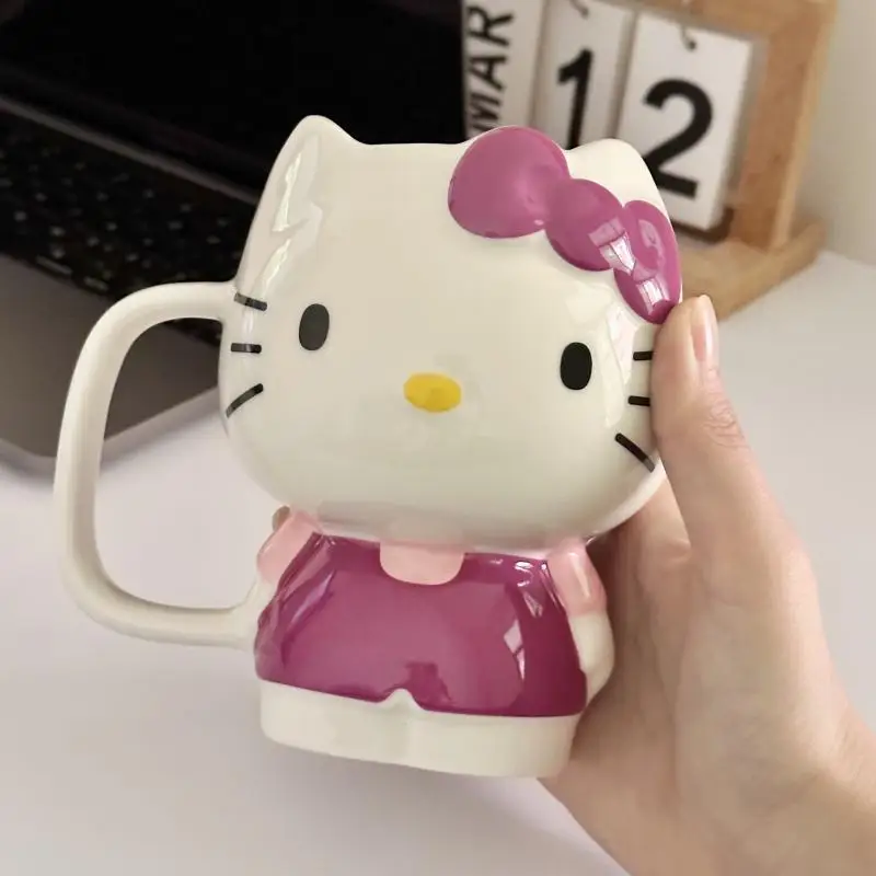 500Ml Kawaii Sanrio Hello Kitty Water Cup Ceramic Mug Cartoon New Large Capacity 3D Personalized Coffee Cup Birthday Gift