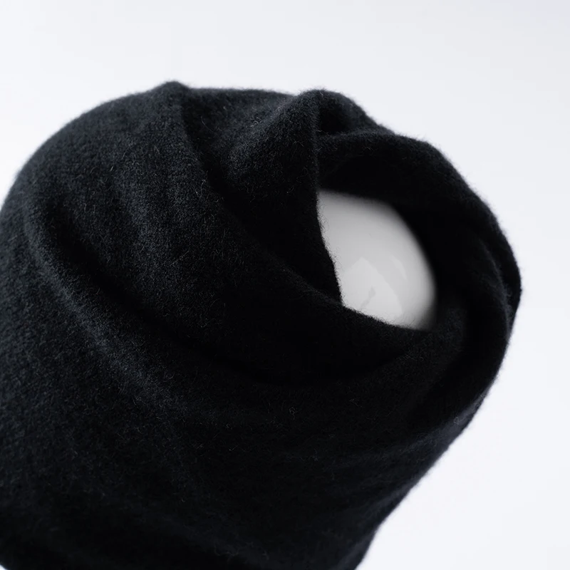 Topi Kasmir Murni 100% Model Slouchy, Dapat Digunakan Sebagai Penutup Leher & Lubang Kuncir Kuda, Topi Musim Dingin Hangat untuk Wanita