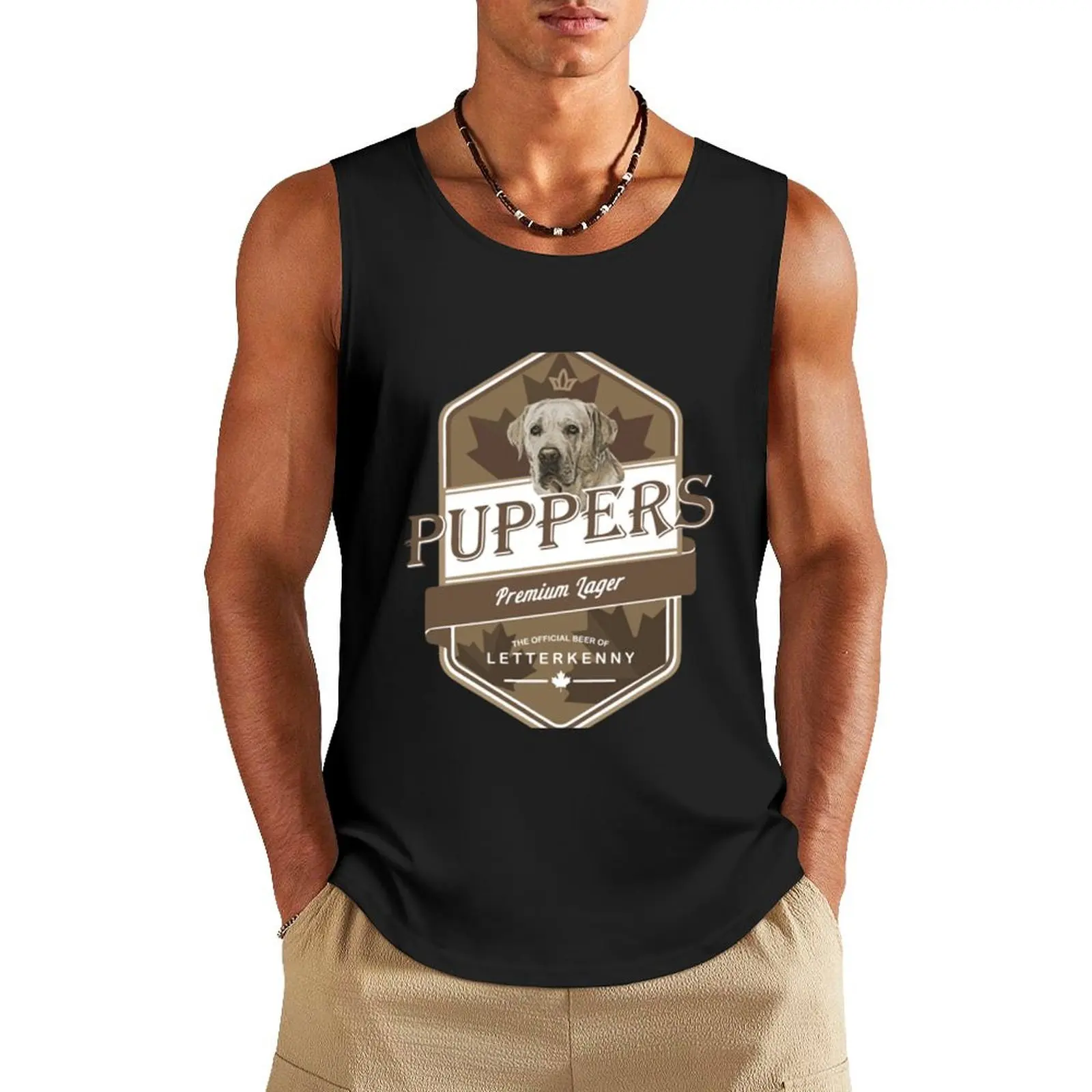 Puppers Beer Tank Top muscle t-shirt men clothing