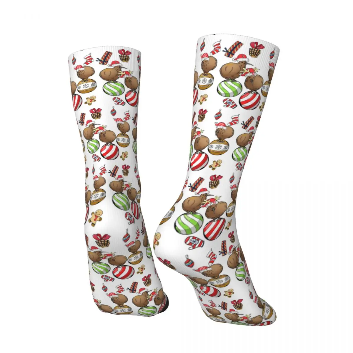 All Seasons New Zealand Kiwi Bird Holiday Christmas Tree Socks Harajuku Crew Socks Casual Stockings for Men Women Christmas Gift