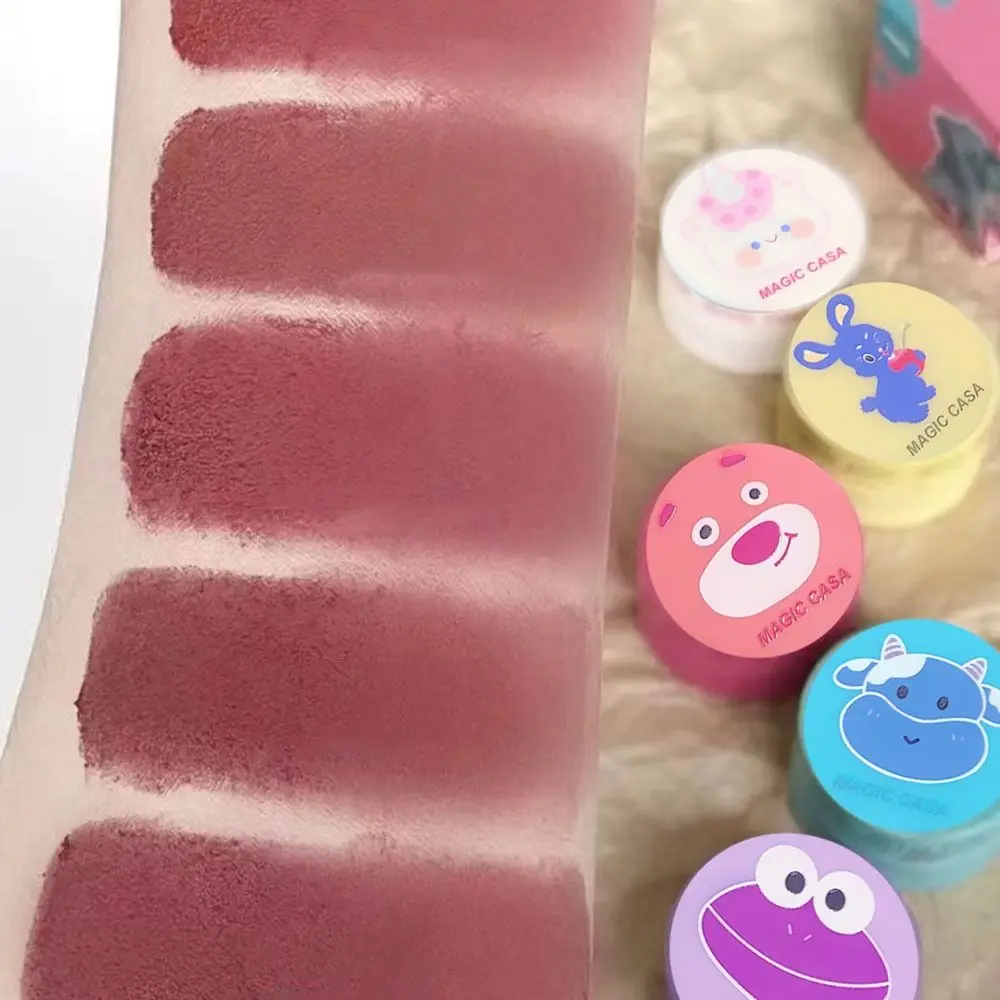 Schöne Dose geformt Make-up Cartoon Lippen paste Lippen pflege Kosmetik matt lang anhaltenden Lip gloss natürlichen wasserdichten Lippenstift Frauen