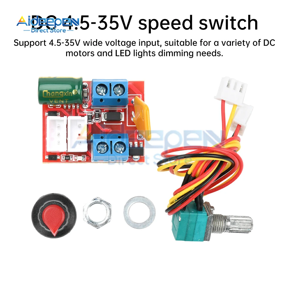Módulo controlador de velocidad del Motor 5A 90W PWM DC 3V-35V/4,5 V-35V regulador de velocidad ajustable interruptor regulador de Control 12V 24V