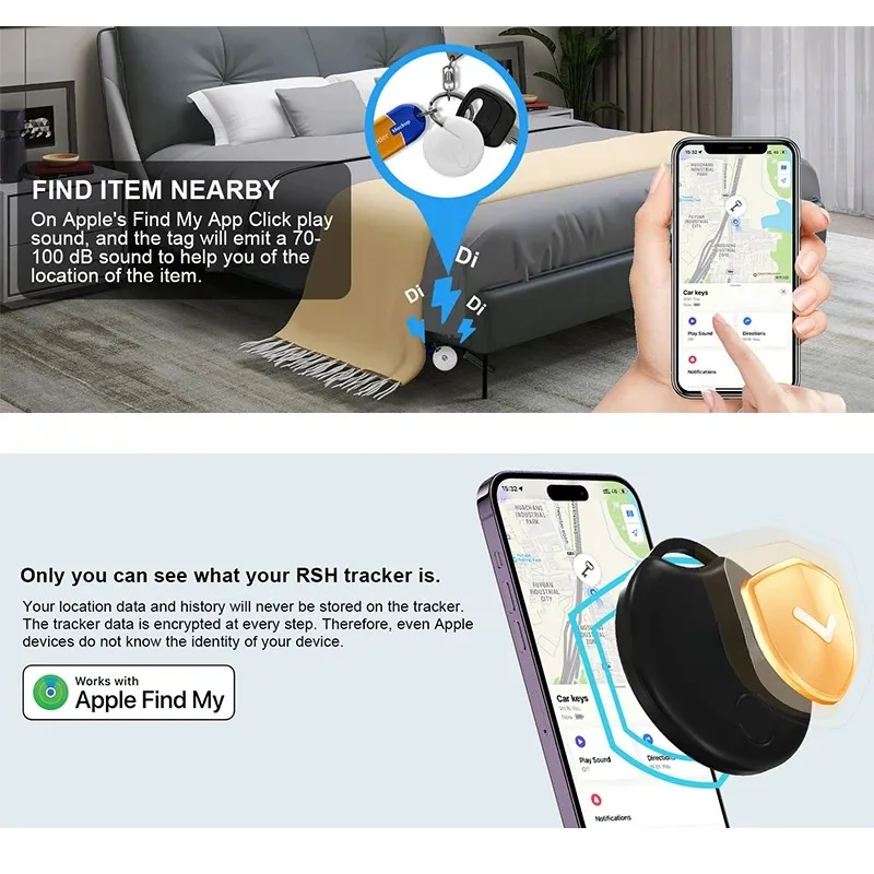 مكافحة فقدان الأمن المقتفي العلامة الذكية لابل العثور على تطبيقي IOS بلوتوث لتحديد المواقع المقتفي للعناصر الشخصية الحيوانات الأليفة IOS MFi مفتاح التعريفي #4