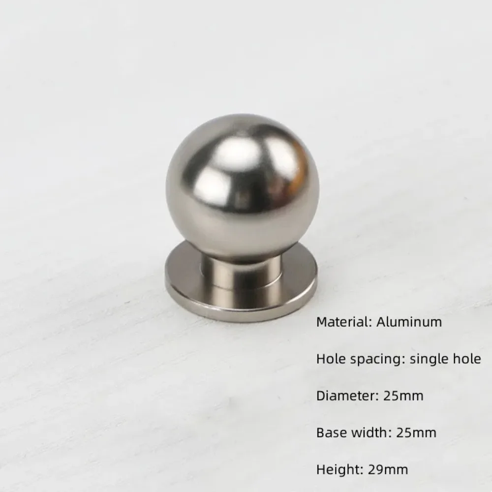 Small Door Handle Single Hole Furniture Handle Silver Space Aluminum Cabinet Pulls Convenient Durable Furniture Knobs Wardrobe