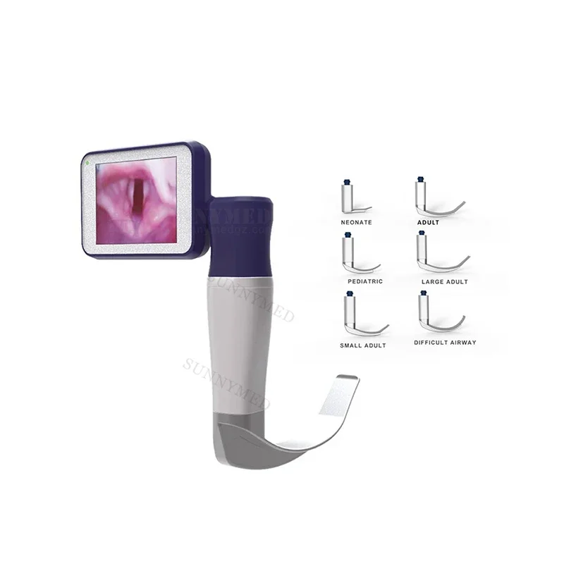 Laryngoscope Vidéo Médical à Lame en Fibre Optique, Lumière LED, Usage Unique