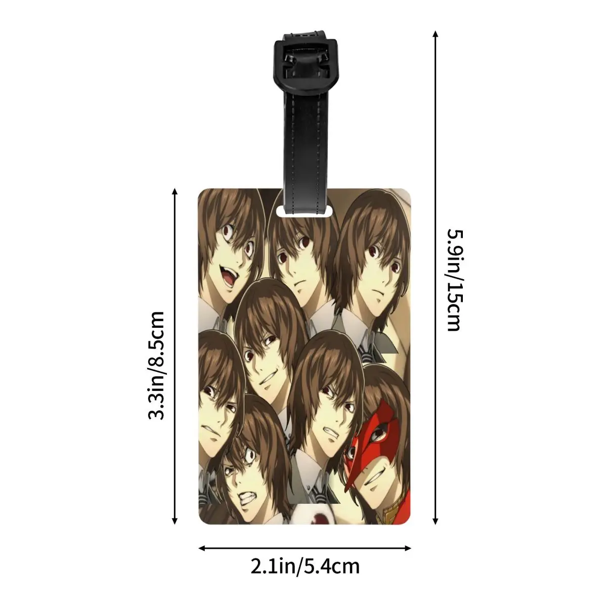 مخصص العديد من وجوه علامة الأمتعة Goro Akechi مع ملصق معرف غطاء الخصوصية لبطاقة الاسم لحقيبة السفر