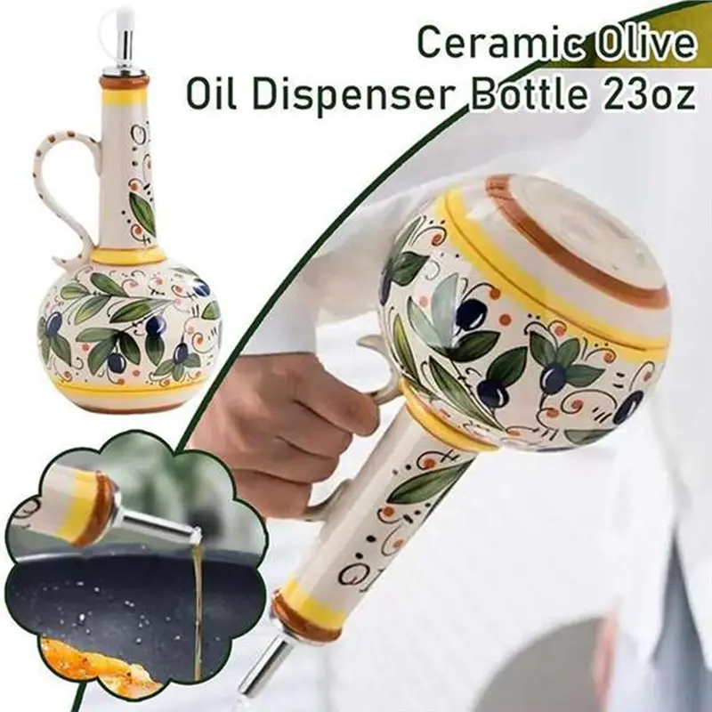 NEW HOT In Stock-Vinegar And Olive Oil Dispenser Bottle 23 Oz , Large Capacity Cruet In For Kitchen With Stainless Steel