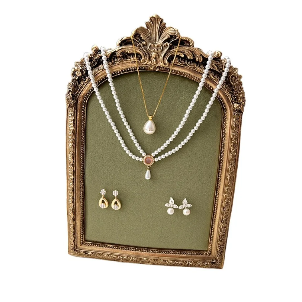 

Flower pattern Photo Frame Necklace Stand Handmade Anti-slip Pendant Chain Display Rack Space Saving Multi-functional