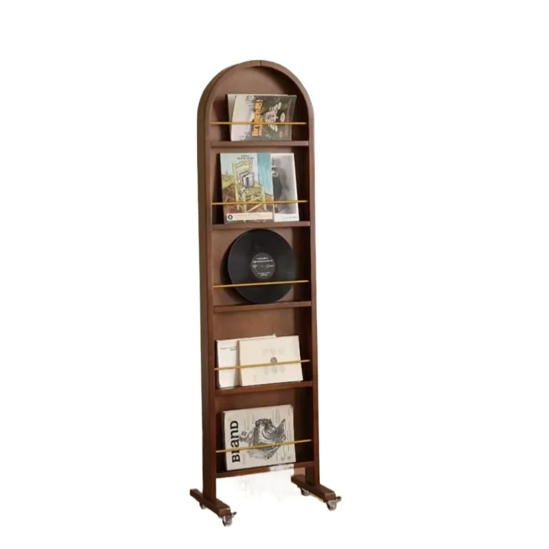 مرآة كاملة الجسم من الخشب الصلب، ورف كتب المجلات، وتقسيم متكامل للملابس من الأرض إلى السقف