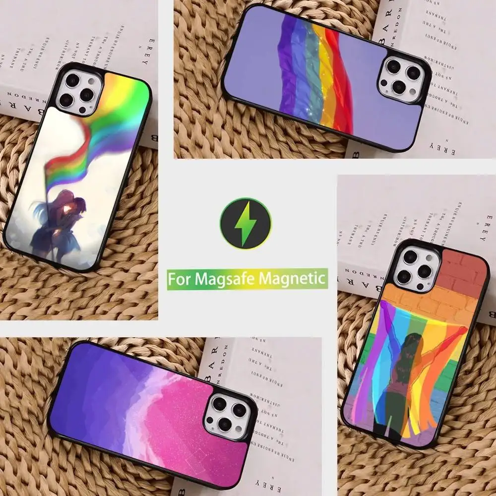 

Flag Art Bisexual Love For iPhone 12,14,11,15,13,16,17,For Magsafe,Plus,Mini, Pro,Max,Magnetic Wireless Charging Case